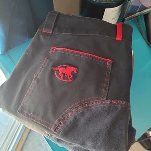 Piper full seat breeches size 34 black/red